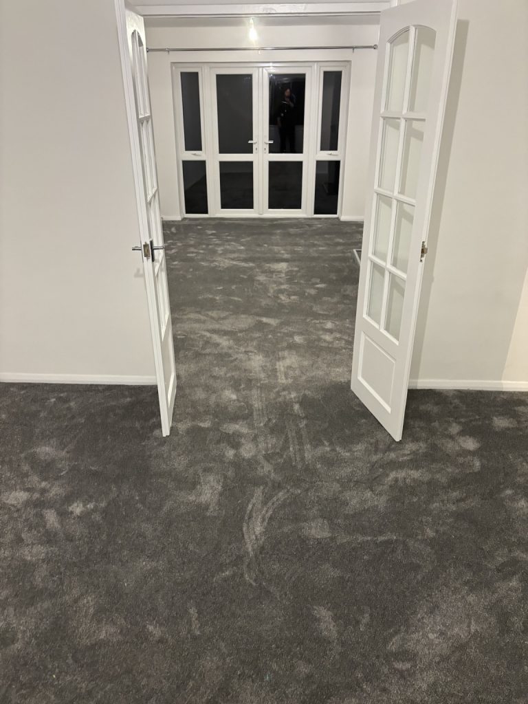 Grey carpet professionally fitted by Strictly Floors